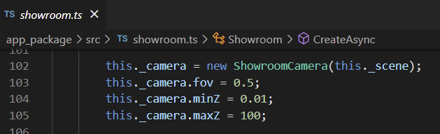 Make showroom camera